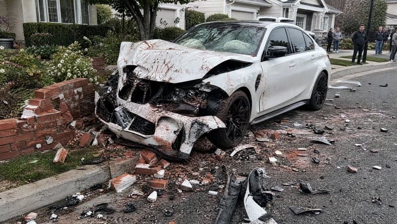 AI-generated crashed car prank image by ViralPrank