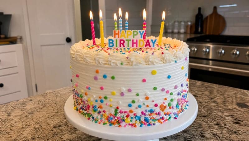 Reference photo before AI prank — Cake disaster