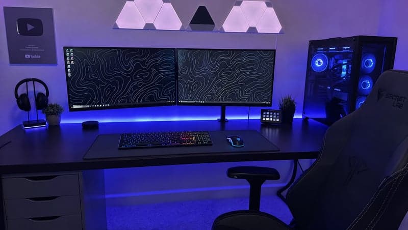 Reference photo before AI prank — Trashed desk
