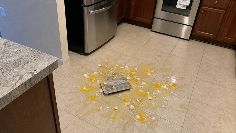 AI-generated broken eggs prank image by ViralPrank