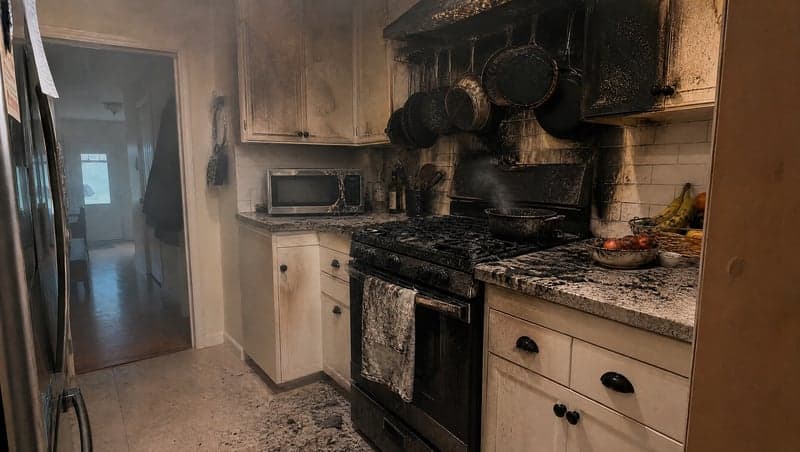 AI-generated burnt kitchen prank image by ViralPrank