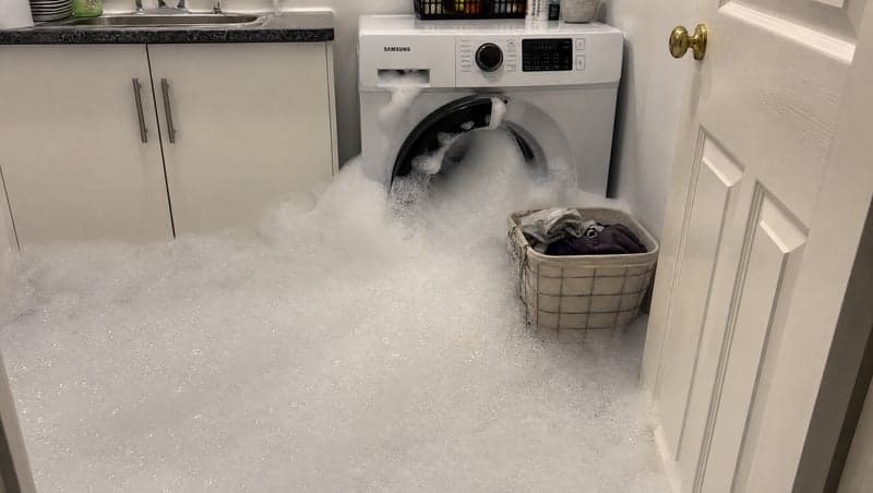 AI-generated washer meltdown prank image by ViralPrank