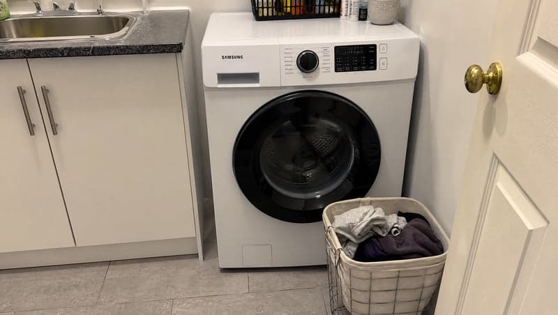 Reference photo before AI prank — Washer meltdown