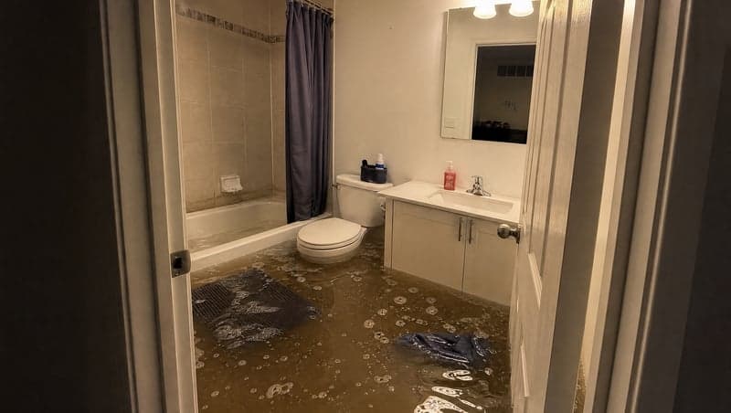 AI-generated flooded bathroom prank image by ViralPrank